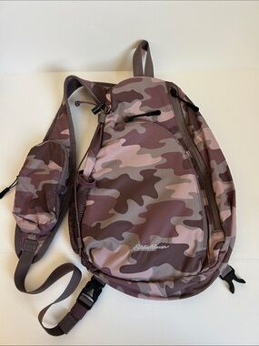 Eddie Bauer Ripstop Sling Bag, mauve camo print